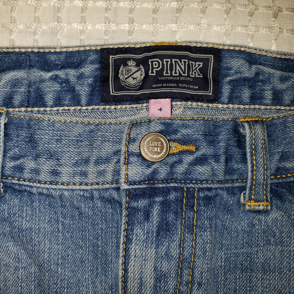 VICTORIA SECRET PINK MINI JEAN SKIRT - Picture 2 of 10